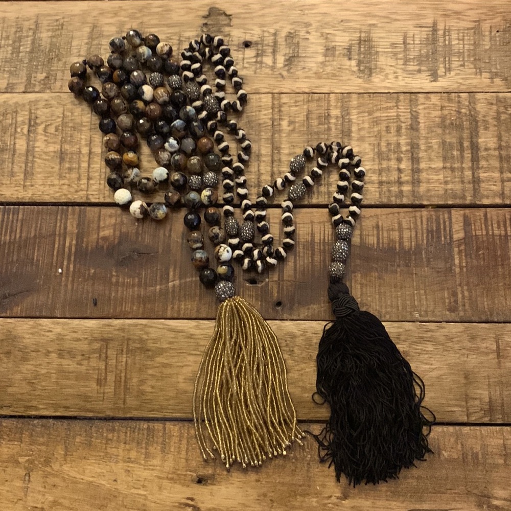 Long Beaded Tassel Necklaces